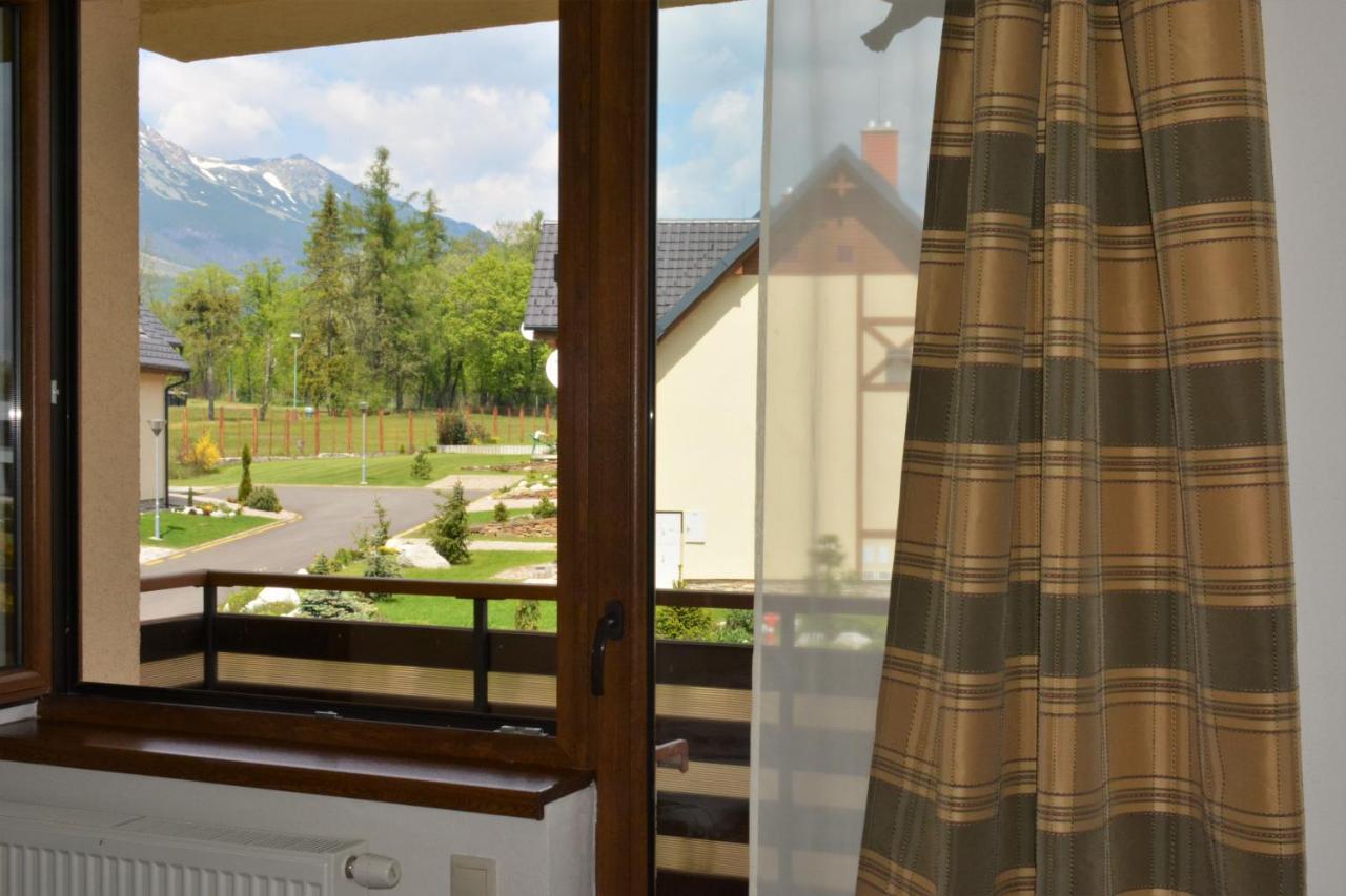 High Tatras mountain view through the apartment window