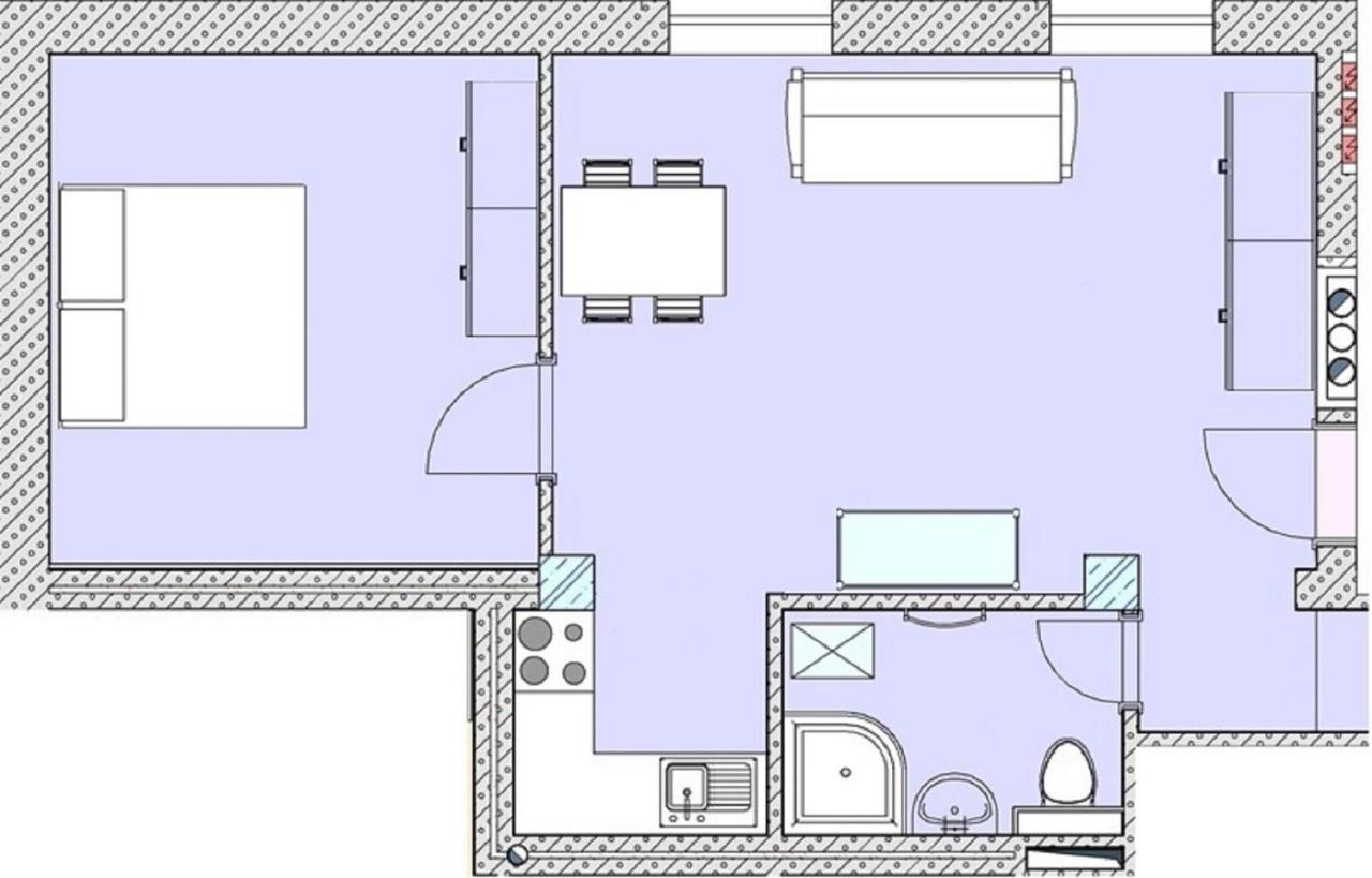 One-Bedroom Apartment with Mountain View – Attic — apartment floor plan