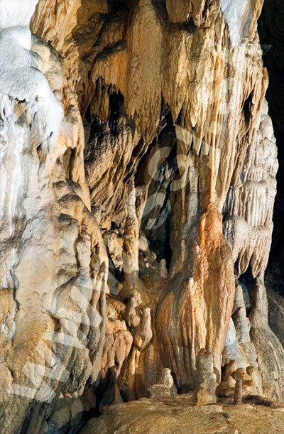 Flowstone formations inside Belianska Cave